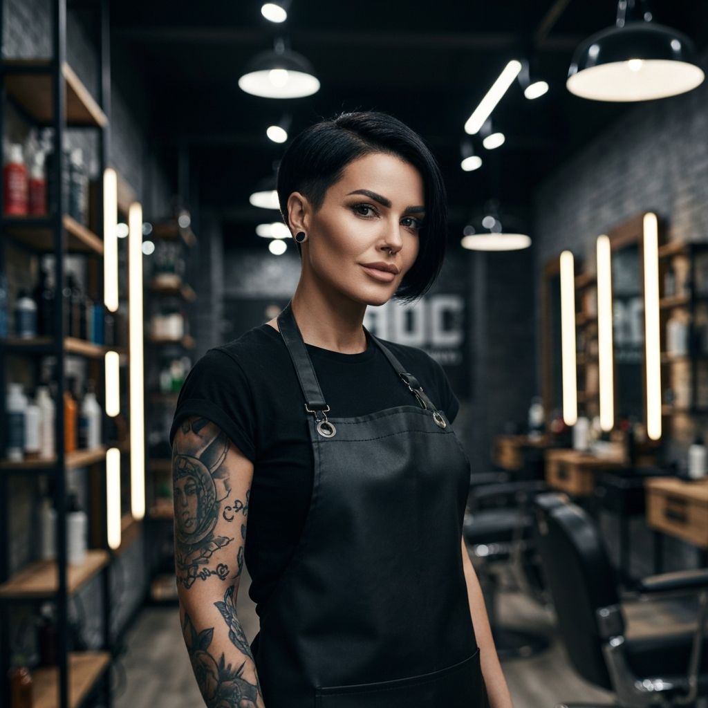 Portrait of Elena Vasquez, precision specialist at Ironside Barber Co.