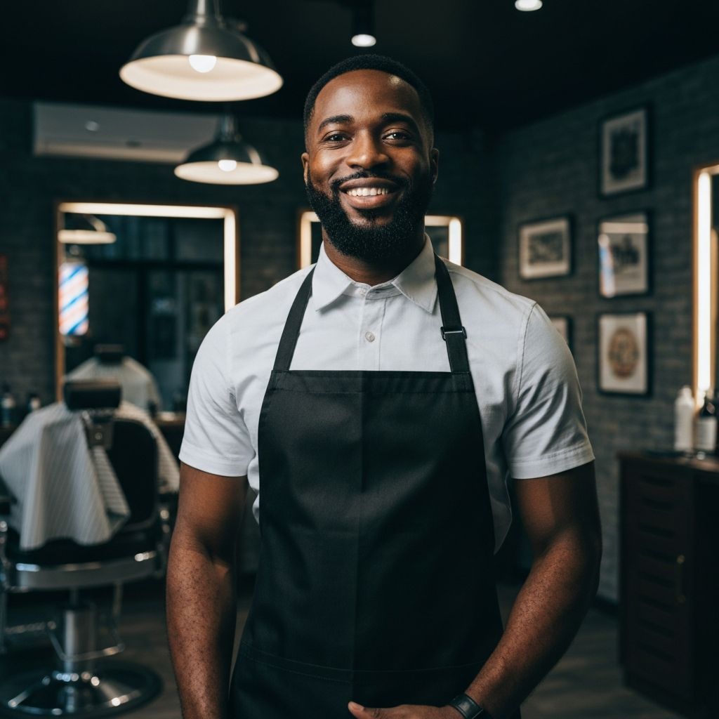 Portrait of Marcus Cole, master barber at Ironside Barber Co.